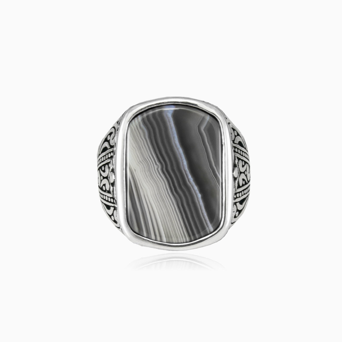 Bague d'agate plate homme Bagues Palmyra N.1