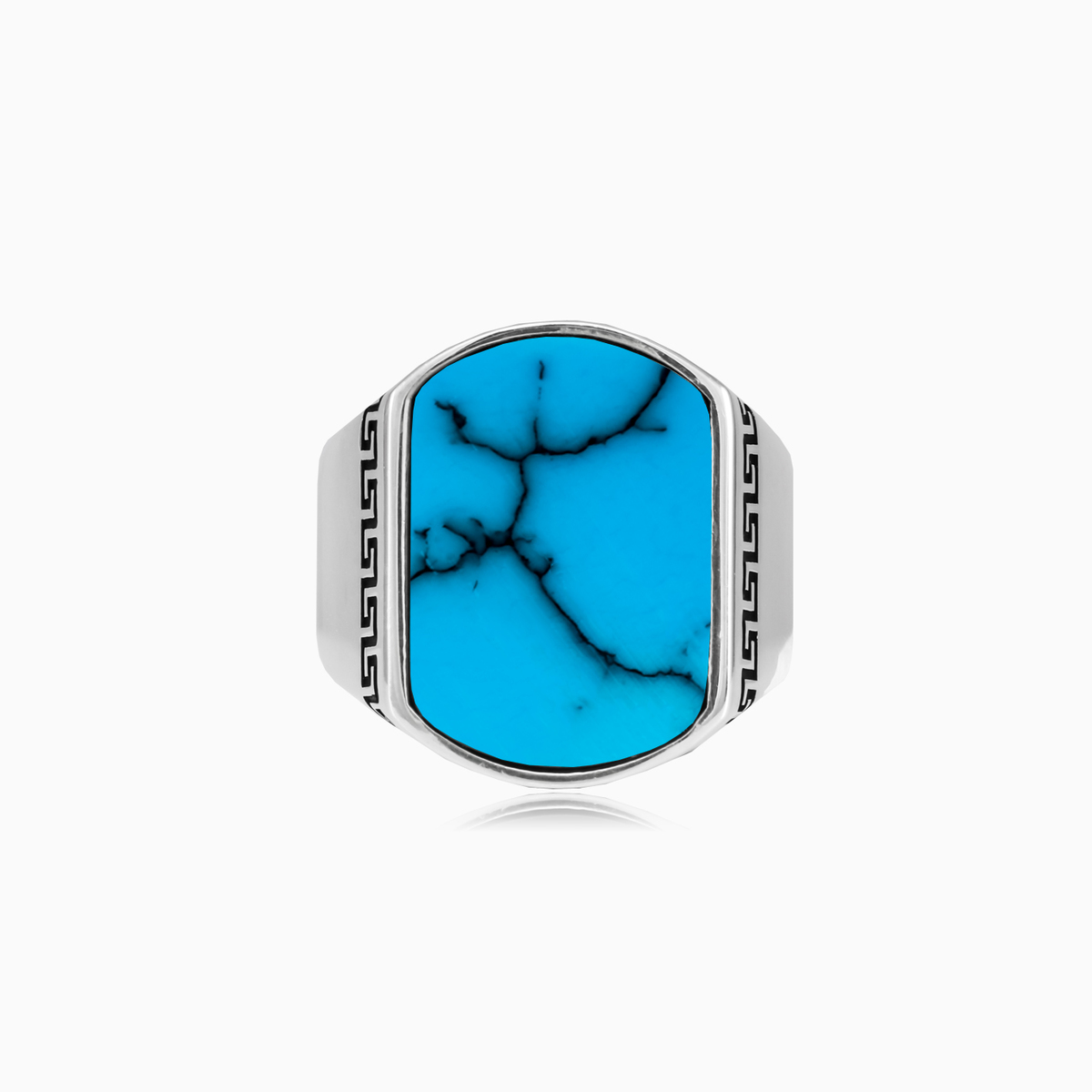 Bague turquoise plate homme Bagues Hellas N.1