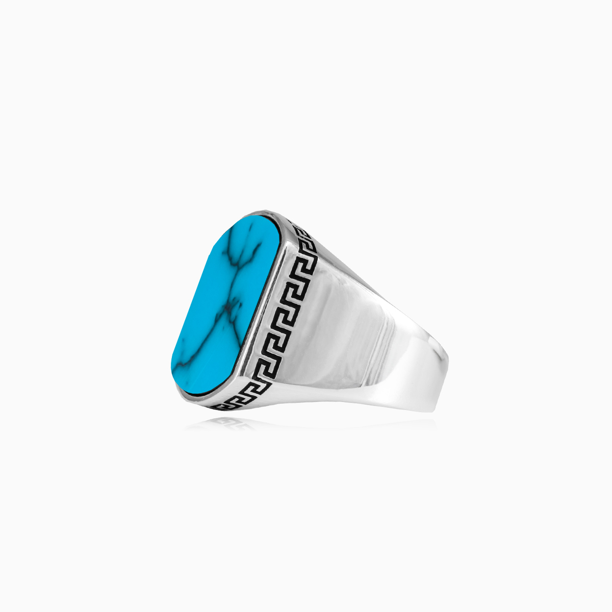 Bague turquoise plate homme Bagues Hellas N.2