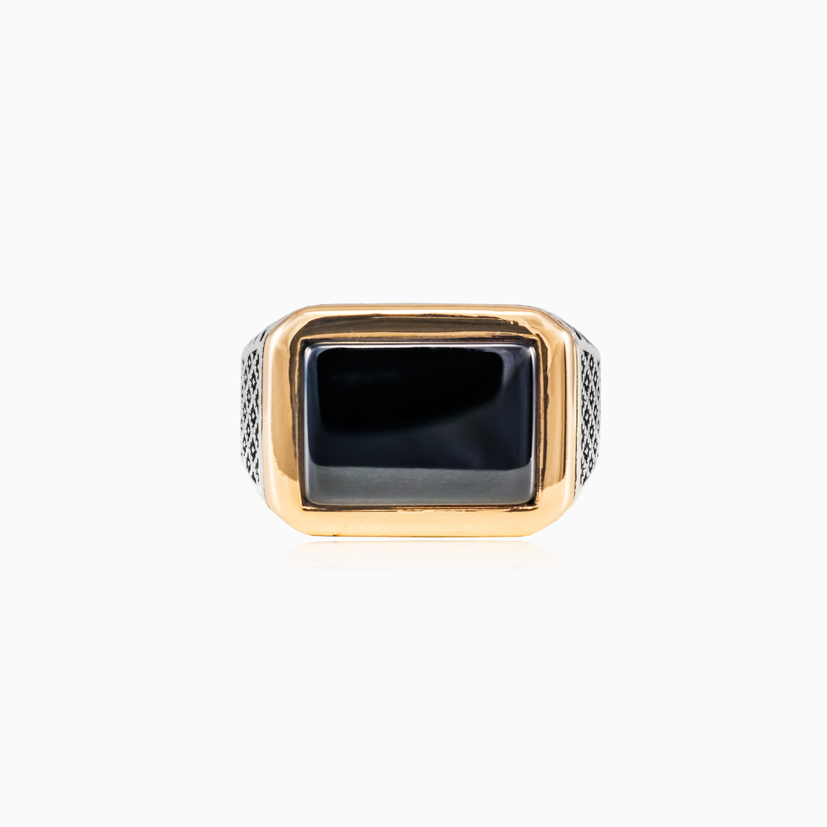 Bague d'onyx large et détaillée unisex Bagues Detallado N.1