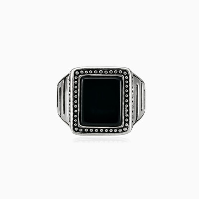 Dot onyx ring man Rings Hellas