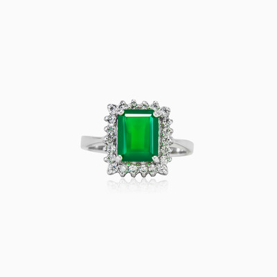 Rectangle jade ring woman Rings Halo