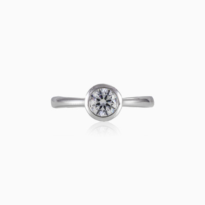 Bezel white gold ring woman Engagement rings Lustrous