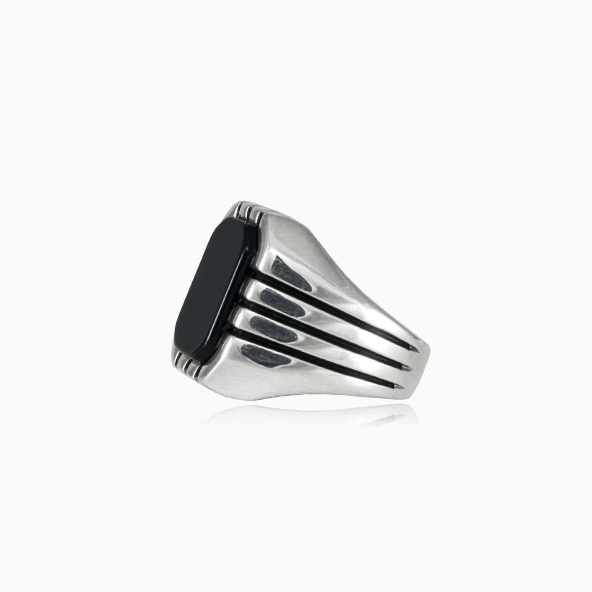 Bague onyx rétro rectangulaire homme Bagues Harmony N.2