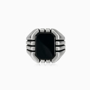 Rectangle retro onyx ring man Rings Harmony