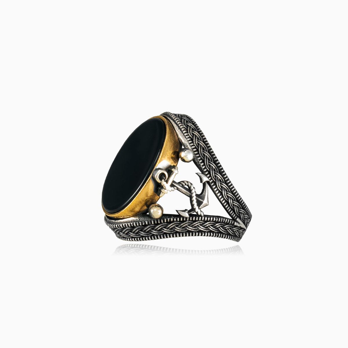 Anker-Onyx-Ring Männer Ringe Simbólico N.2