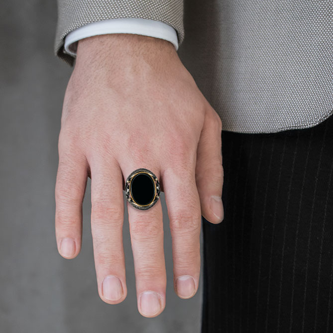 Anker-Onyx-Ring Männer Ringe Simbólico N.3