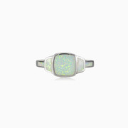 Square white opal ring woman Rings Colorino