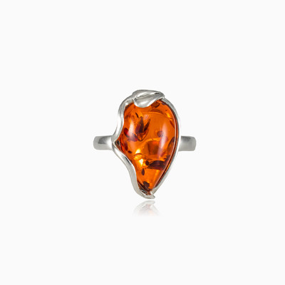 Pear amber ring woman Rings Colorino