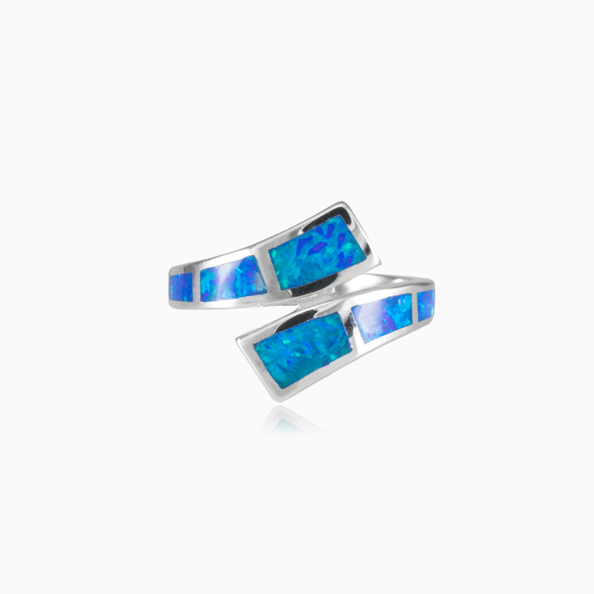 Bague d'opale bleue torsadée	 femme Bagues Colorino N.1
