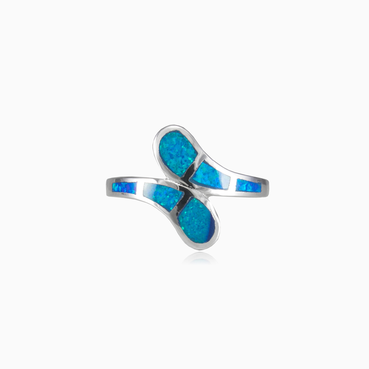 Bague d'opale bleue à torsion douce femme Bagues Colorino N.1
