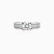 White double row solitaire woman Engagement rings Lustrous