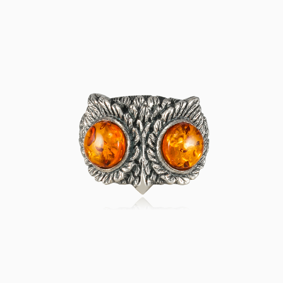 Owl and amber ring unisex Rings Colorino N.1