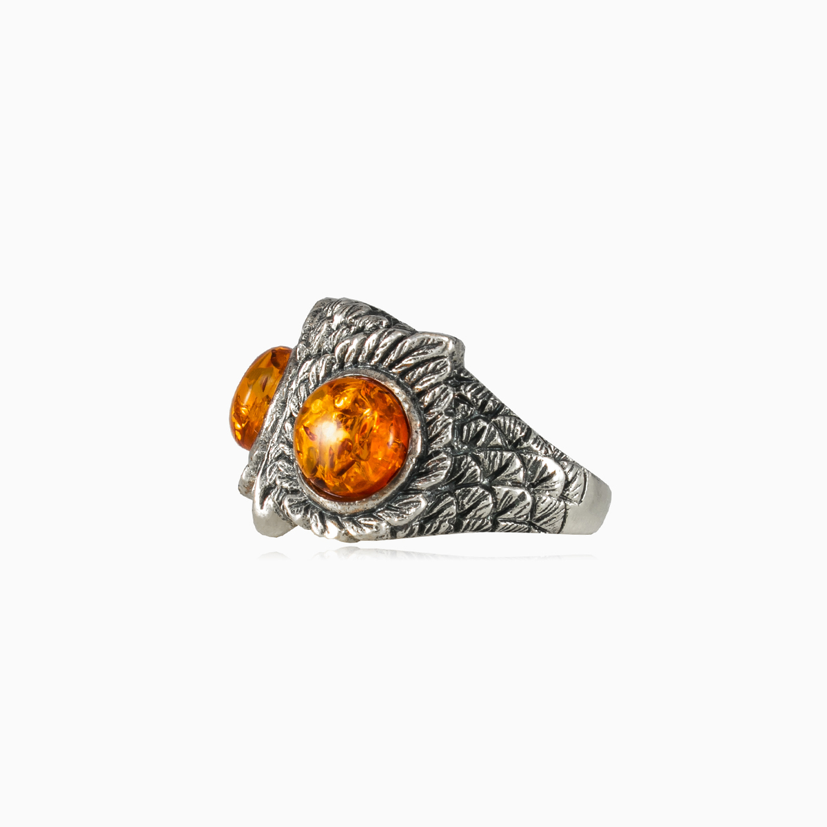 Owl and amber ring unisex Rings Colorino N.2