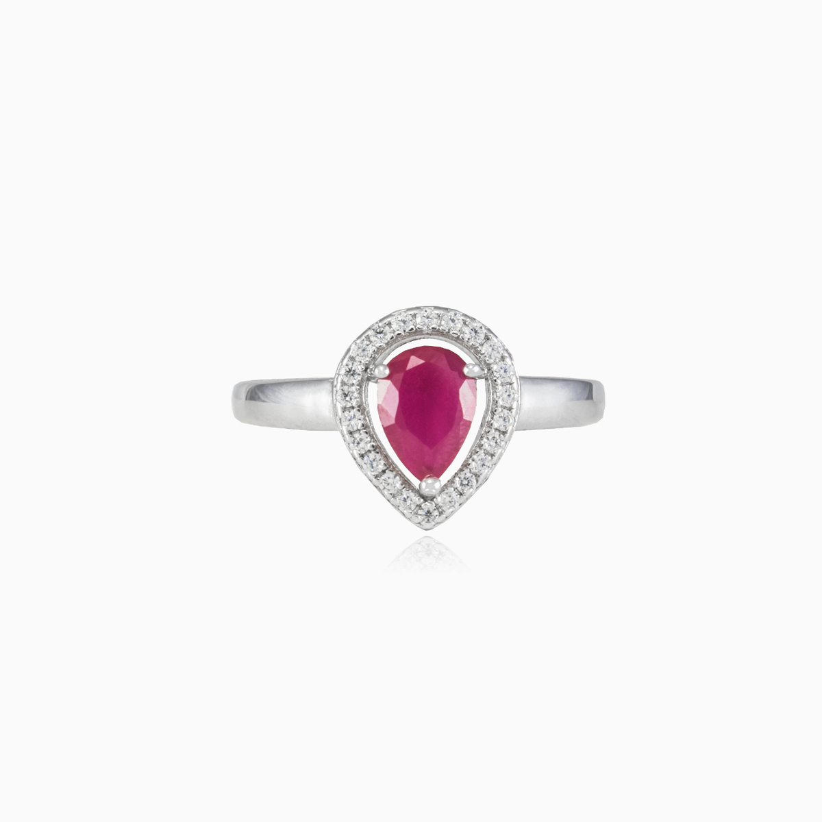 Pear ruby ring woman Rings Halo N.1