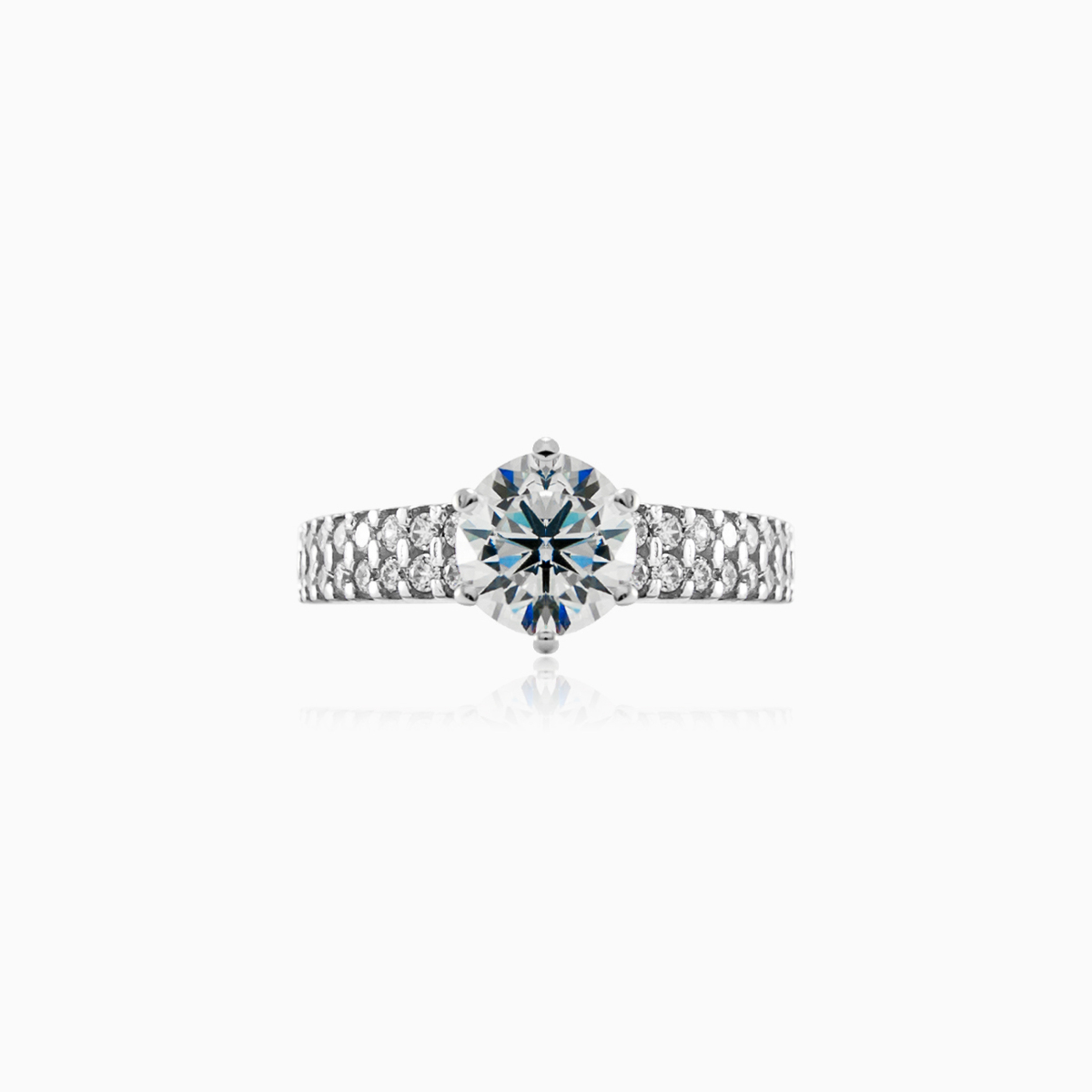 Chic white gold ring woman Engagement rings Lustrous N.1