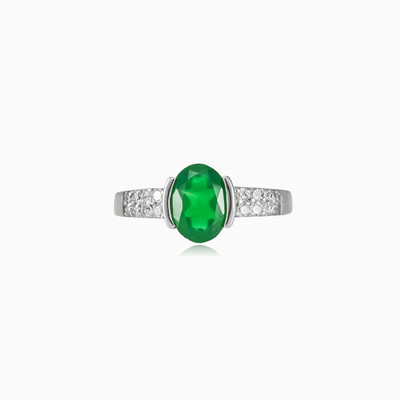 Semi bezel jade ring woman Rings Colorino