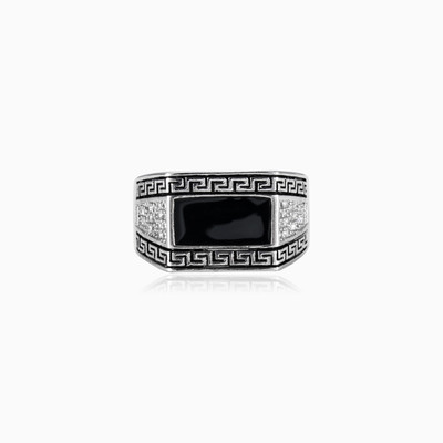 Rectangle enamel ring man Rings Hellas