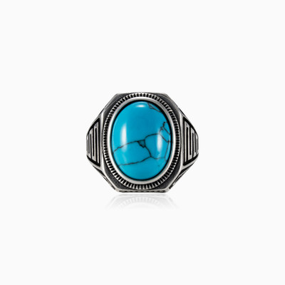 Cabochon turquoise ring man Rings Hellas