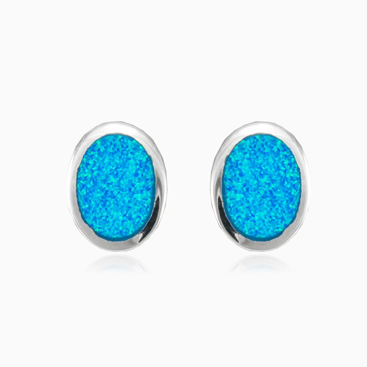 Button oval opal earrings woman Earrings Colorino N.1