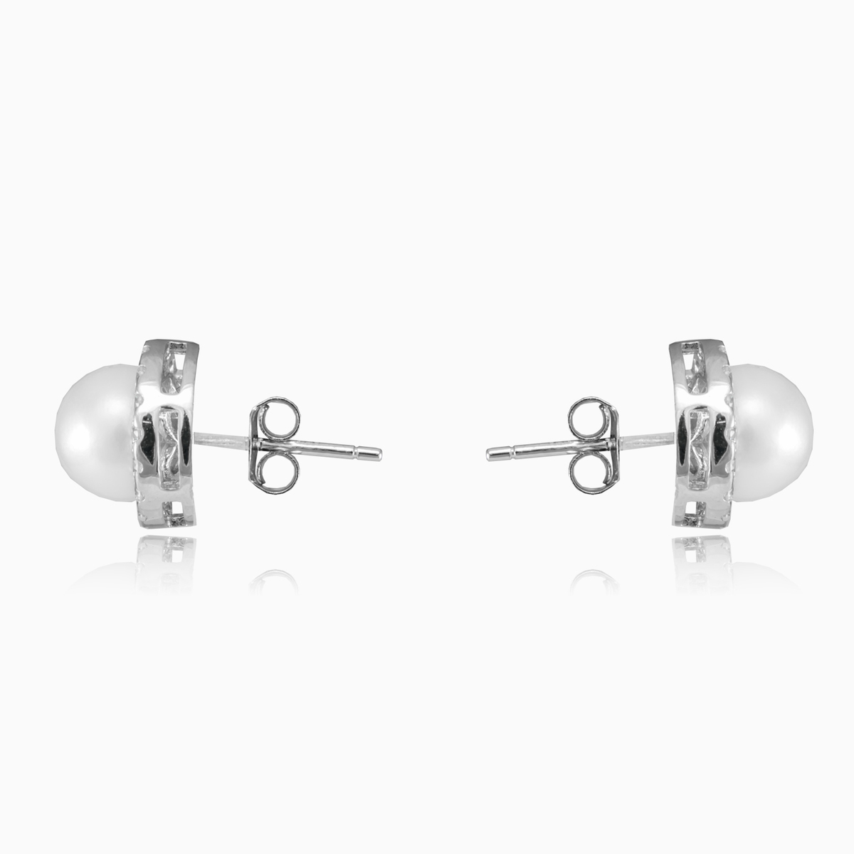 Aretes halo de perlas de plata mujer Pendientes Halo N.2