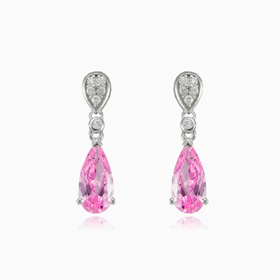 Drop rose quartz earrings woman Earrings Colorino