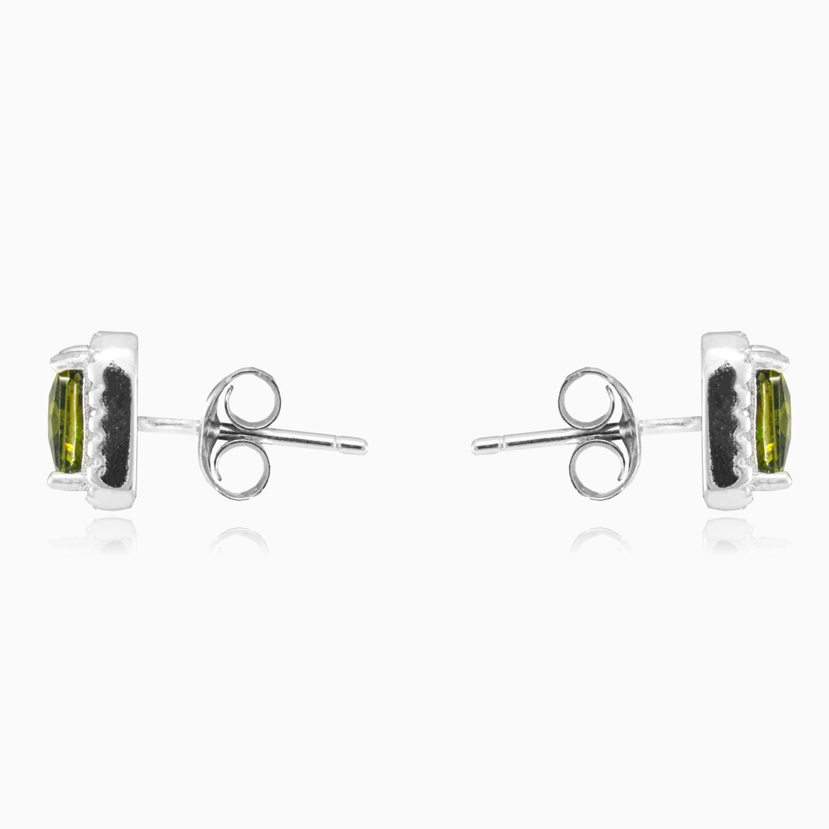 Aretes princesa moldavita mujer Pendientes Halo N.2