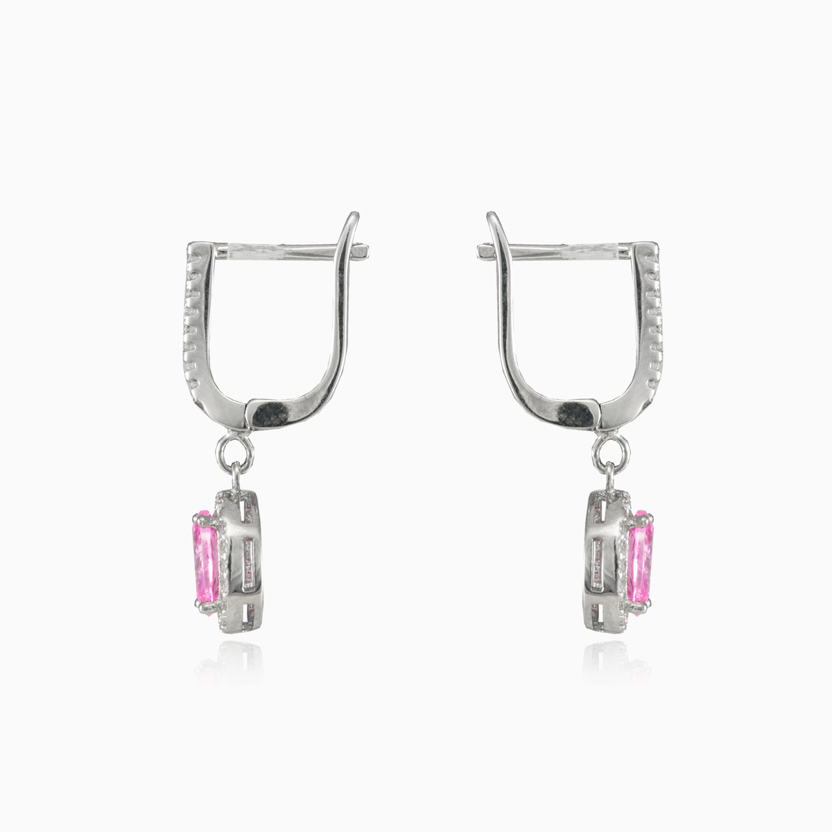 Dangling rose quartz earrings woman Earrings Halo N.2