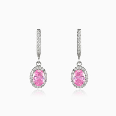 Dangling rose quartz earrings woman Earrings Halo