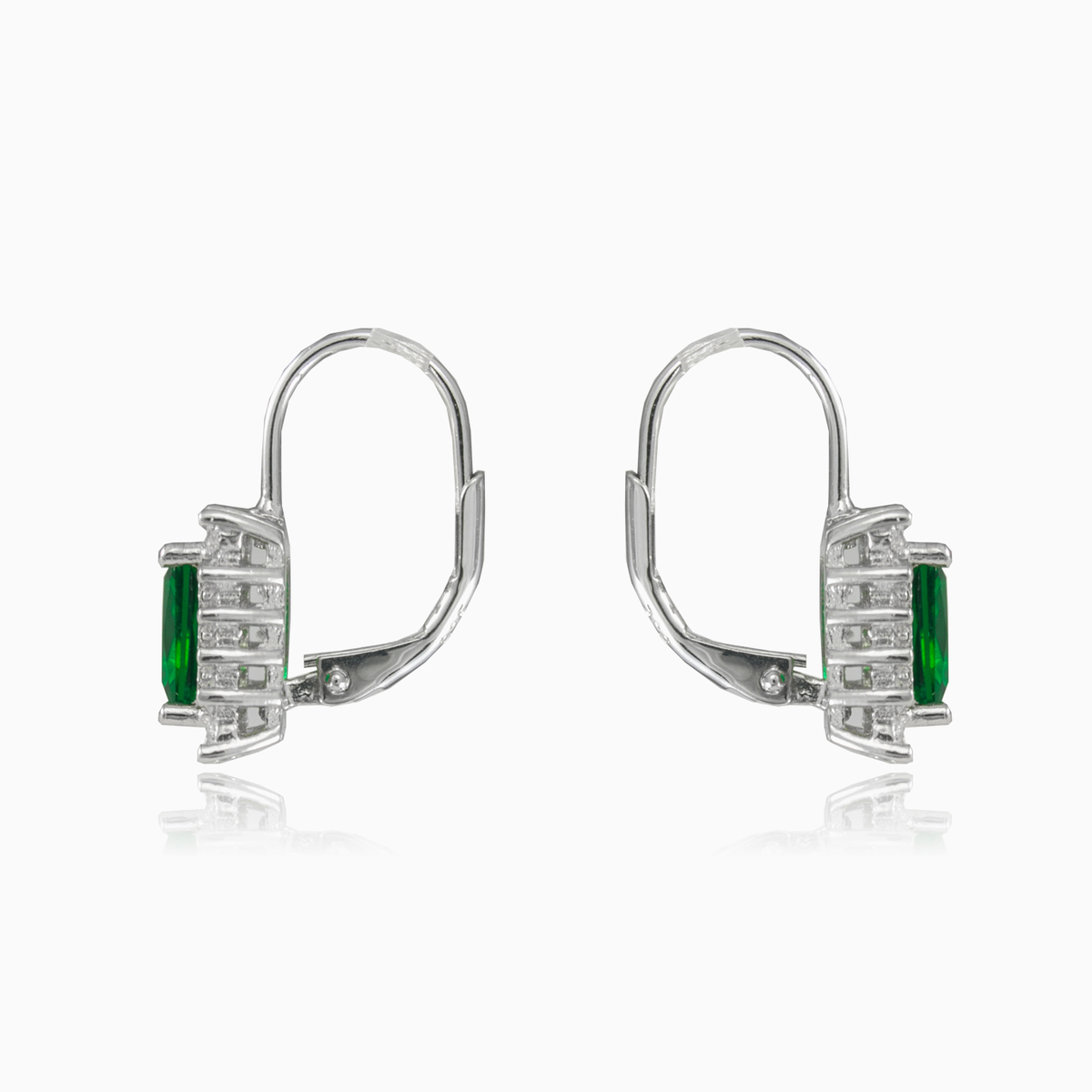 Rectangle green quartz earrings woman Earrings Halo N.2