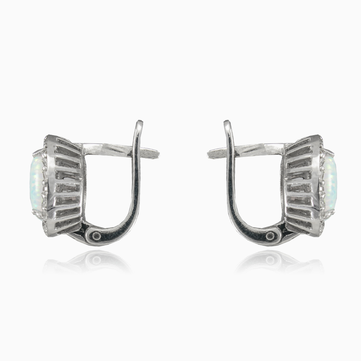 Pendientes reales de ópalo suave	 mujer Pendientes Halo N.2
