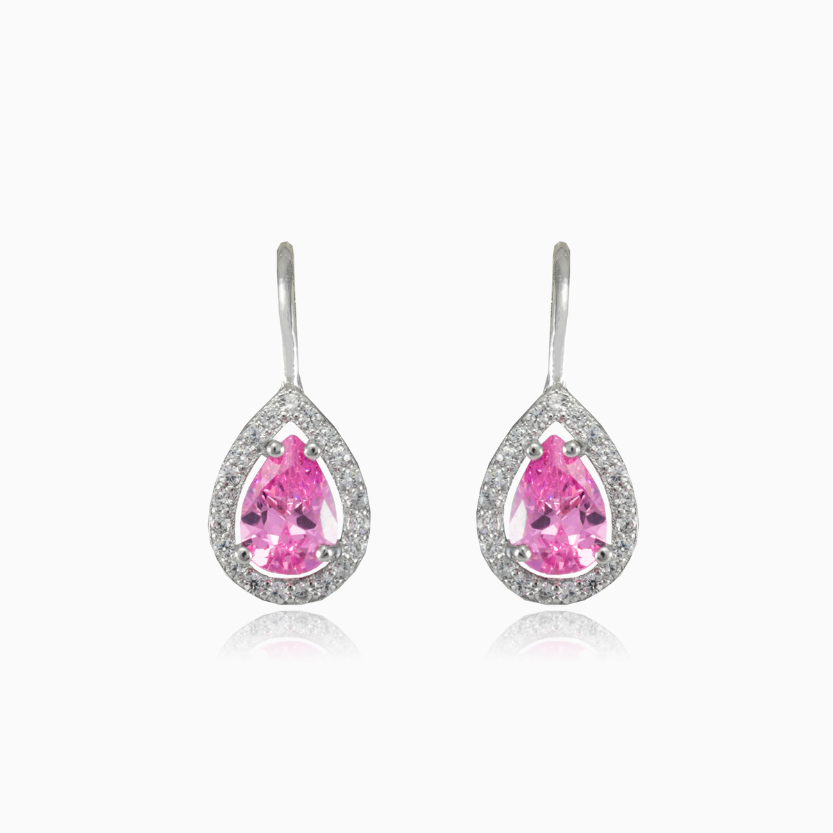  Boucles d'oreilles en quartz rose tendre femme Boucles d'oreilles Halo N.1