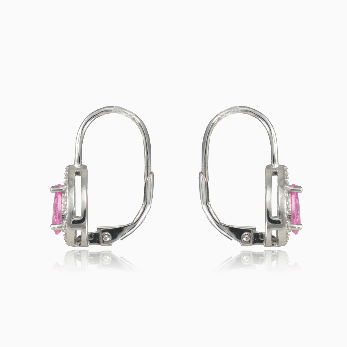  Boucles d'oreilles en quartz rose tendre femme Boucles d'oreilles Halo N.2