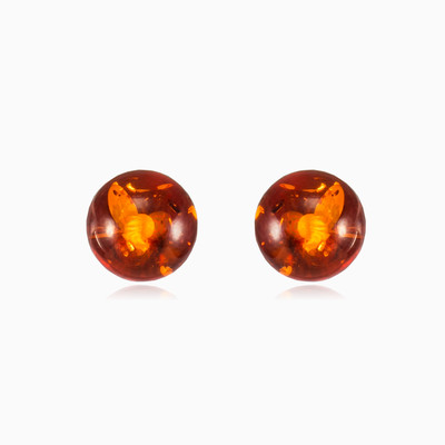 Amber ball studs woman Earrings Colorino