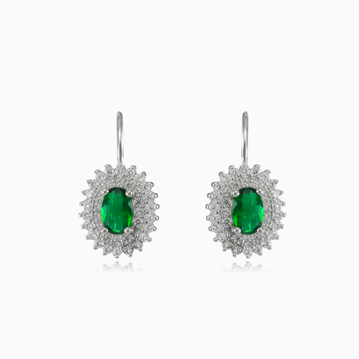 Double Halo Royal Quarz Ohrringe Frauen Ohrringe Halo N.1