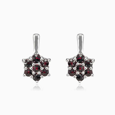 Garnet flower earrings woman Earrings Colorino
