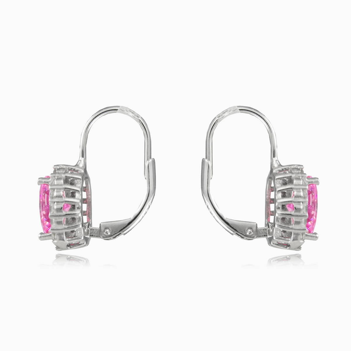 Pendientes de cuarzo rosa suave mujer Pendientes Halo N.2