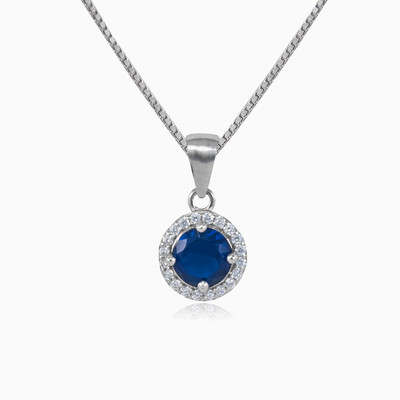 Round blue quartz pendant woman Pendants Halo