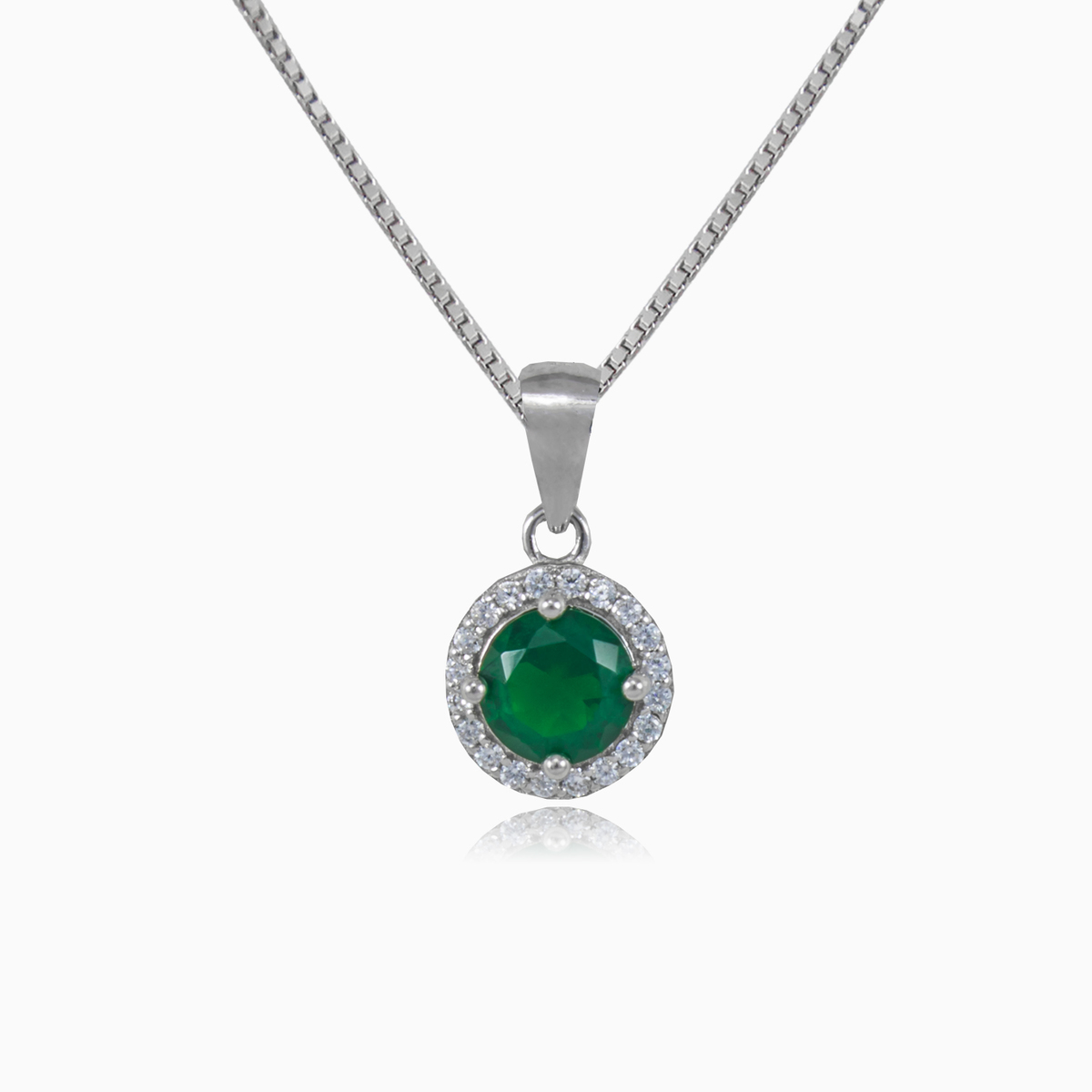 Pendentif rond en quartz vert	 femme Pendentifs Halo N.1