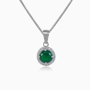 Round green quartz pendant woman Pendants Halo