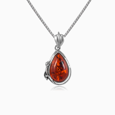 Detailed amber drop pendant woman Pendants Colorino