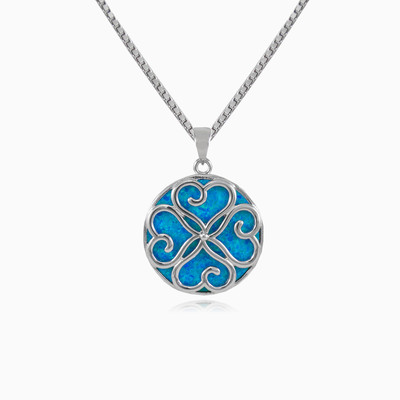 Clover blue opal pendant woman Pendants Simbólico