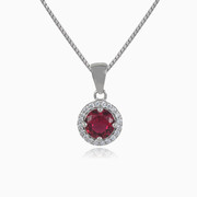 Round red quartz pendant woman Pendants Halo