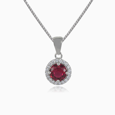 Round red quartz pendant woman Pendants Halo