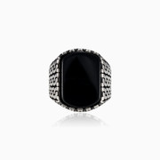 Chained onyx ring man Rings Detallado