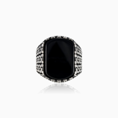 Chained onyx ring man Rings Detallado