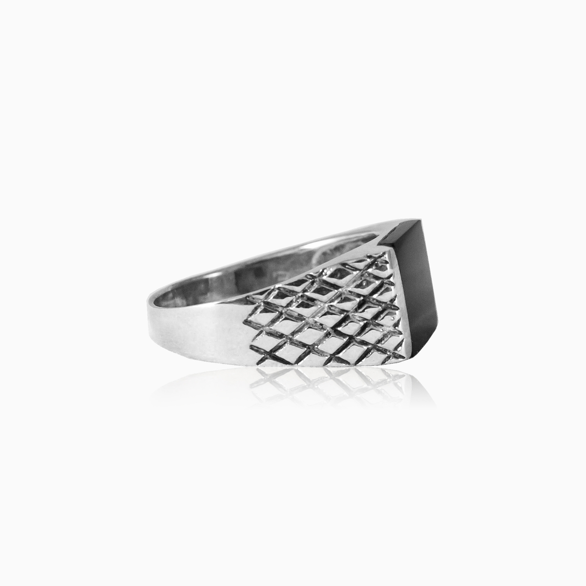 Square onyx ring man Rings Detallado N.2
