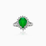 Pear jade ring woman Rings Halo