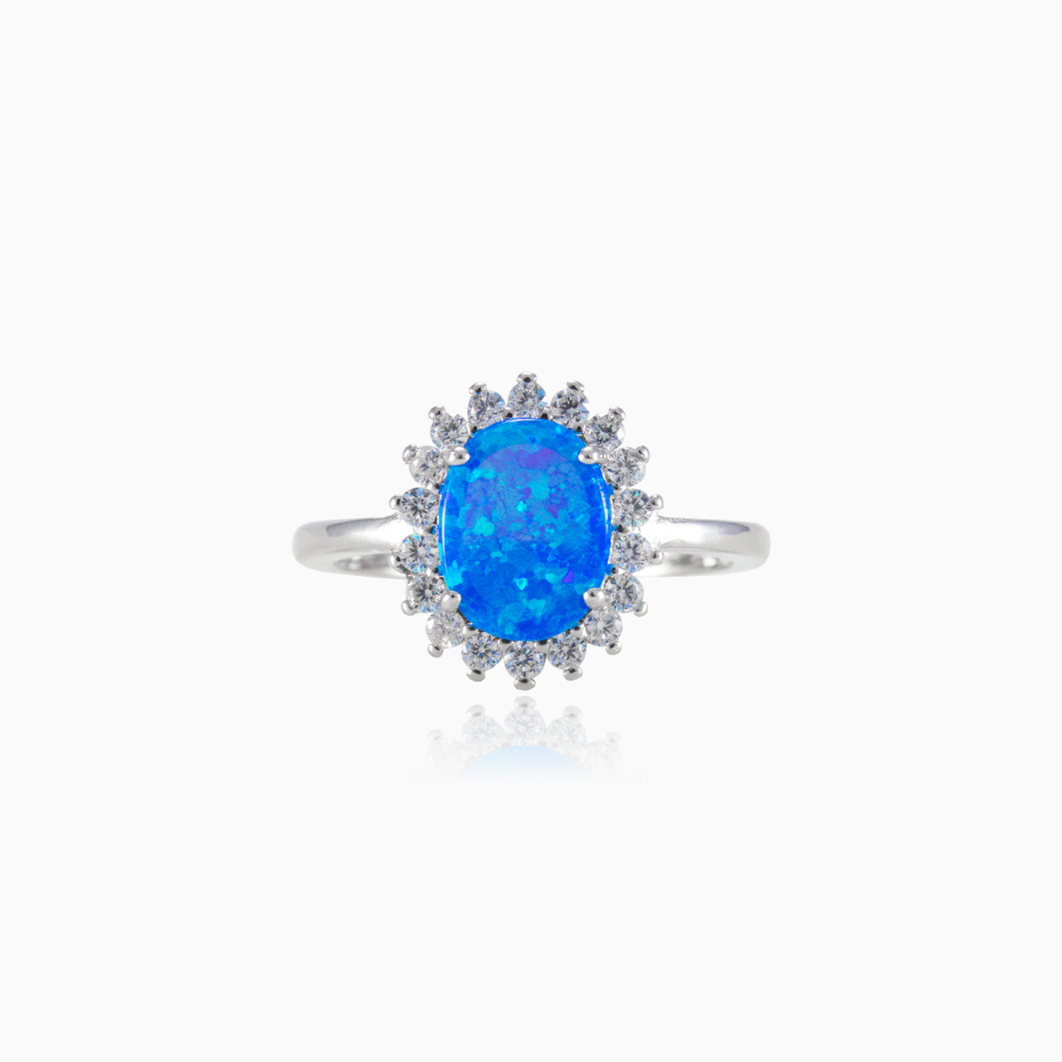 Royal blue opal ring woman Rings Halo N.1