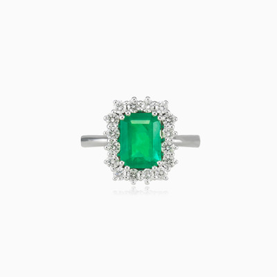 Anillo real de esmeralda mujer Anillos de compromiso Brillantino